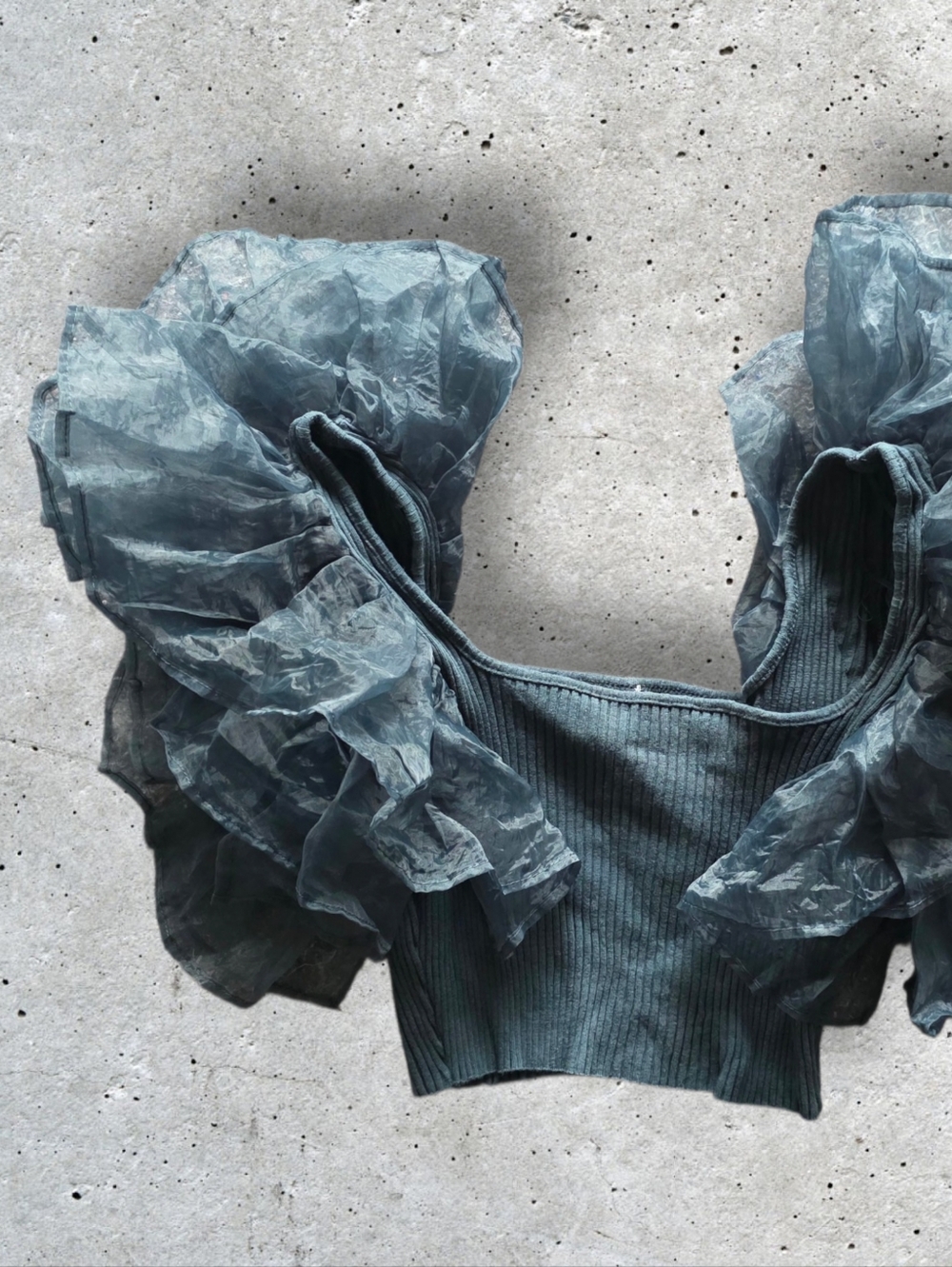 Zara Crop Top Puffy Sleeves Size M